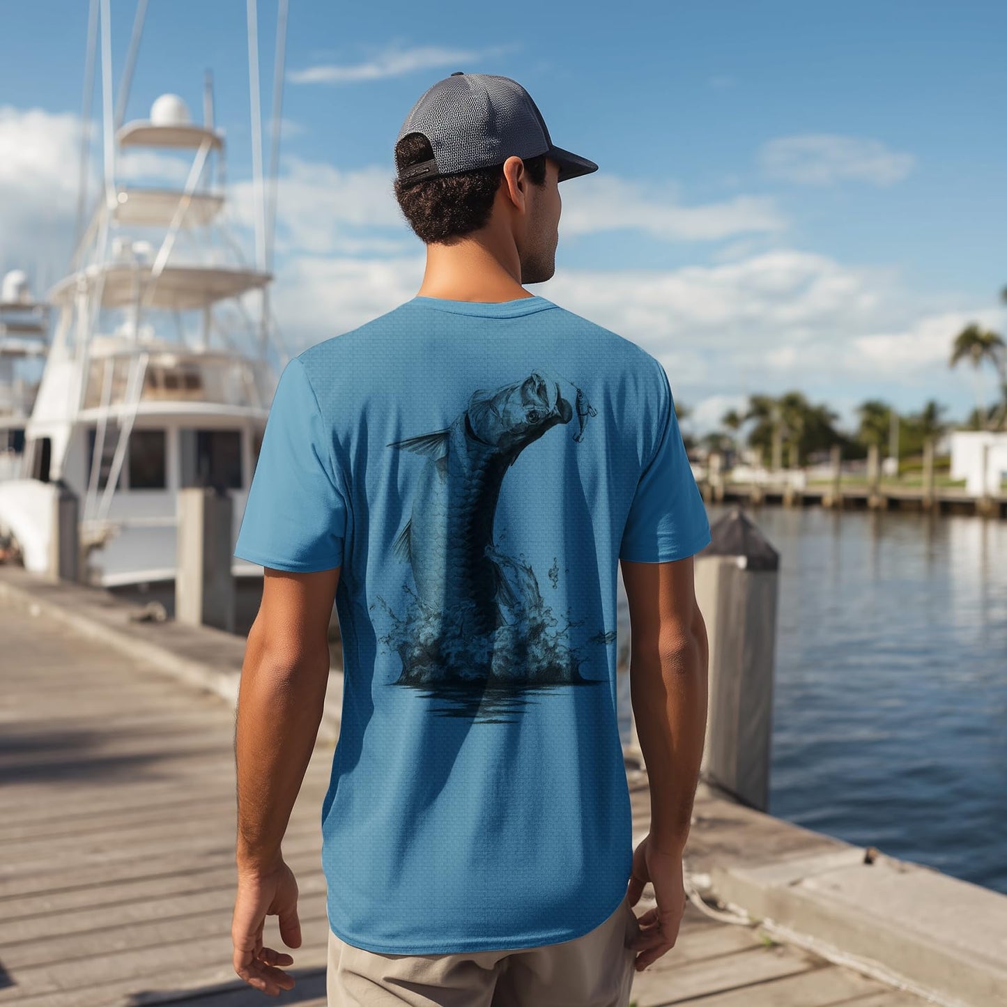 Palmyth Mens Fishing Shirts UPF 50+ Sun Protection Short Sleeve UV T-Shirts Breathable Quick-Dry