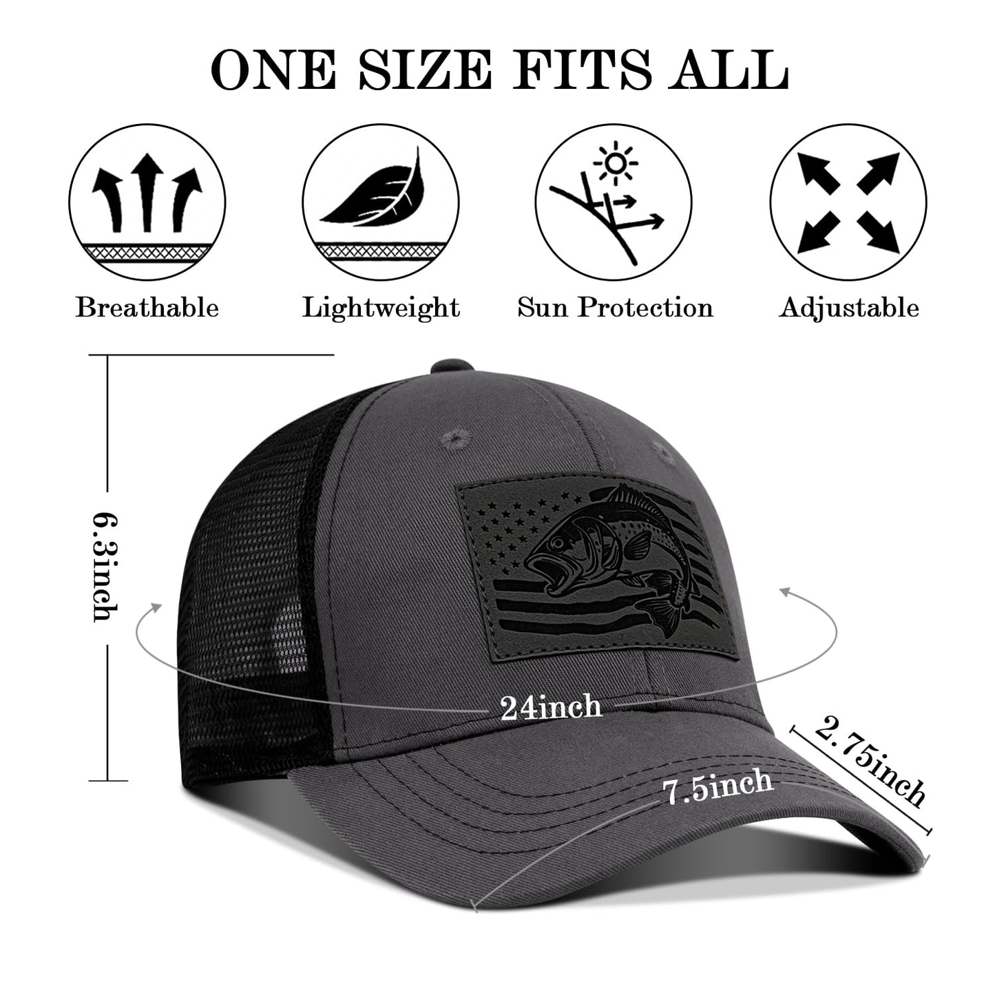 Fishing Hat for Men, Fishing Hat Gifts for Fisherman, Fathers Day Hat Gift for Men, Birthday Gift for Dad