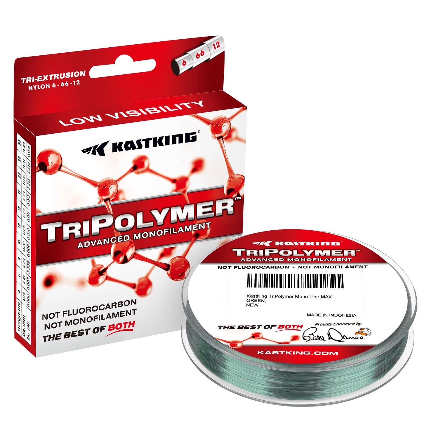 KastKing TriPolymer Advanced Monofilament Fishing Line, Low Light Refraction, Super Smooth, Highly Abrasion Resistant, Triple Cross Head Extrusion Process Fishing Line