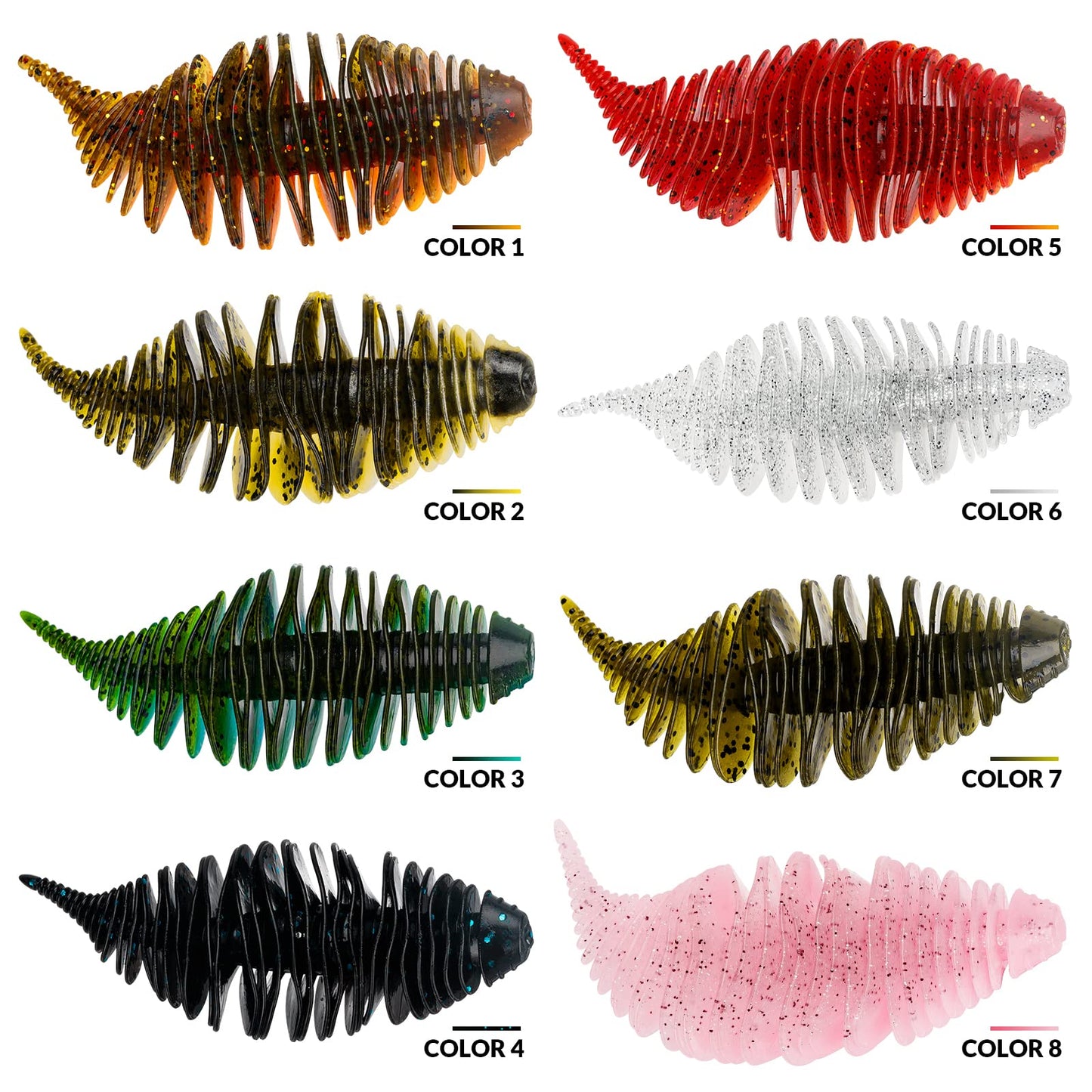 THKFISH Soft Swimbait 5/6 PCS or 15/18 PCS Soft Plastic Fishing Lures Bass Lures Swim Baits Lures for Bass Fishing Worms for Bass