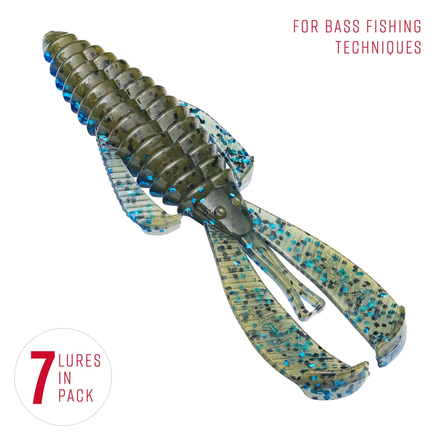 Strike King Rage Bug Fishing Lure, Soft Plastic Grub, Unique Design, Subtle Action