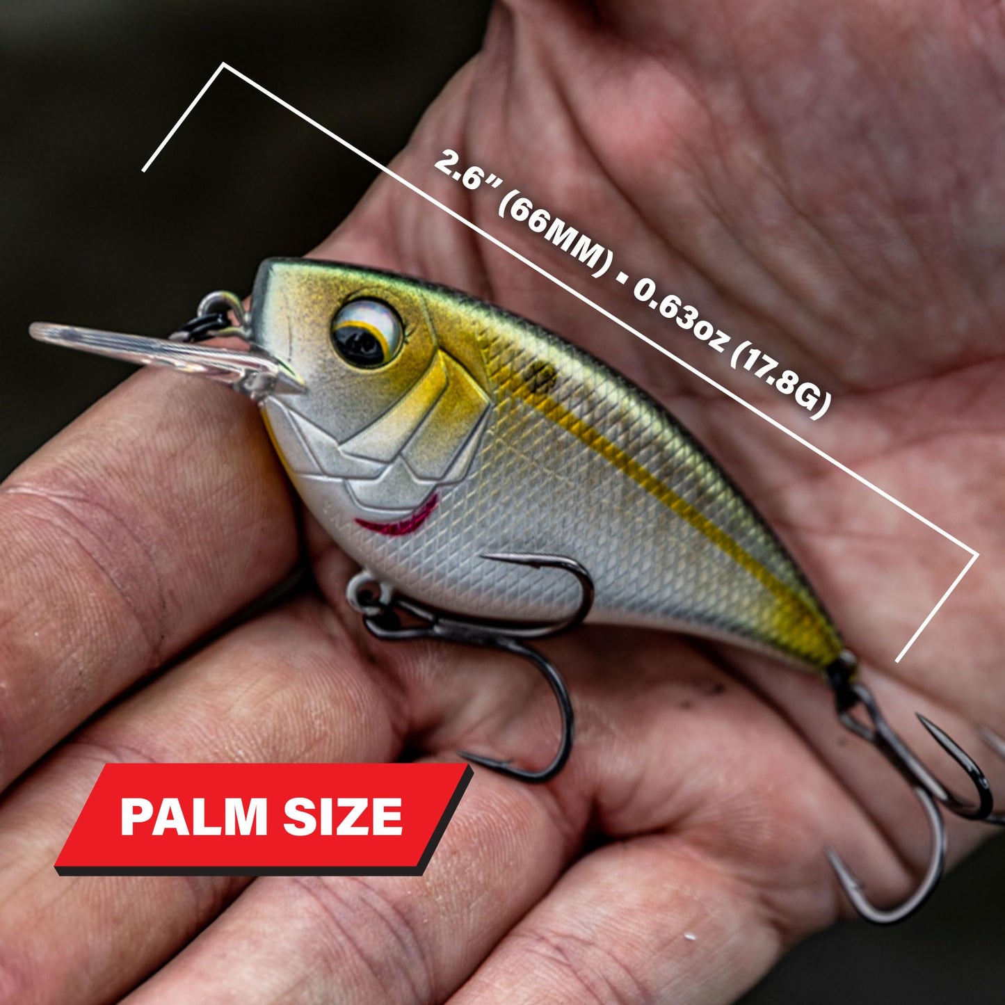 6th Sense – Crush Flat 75X – Flat-Sided Squarebill Crankbait – Bass Fishing – Dives Up to 5 ft – Hunting Action