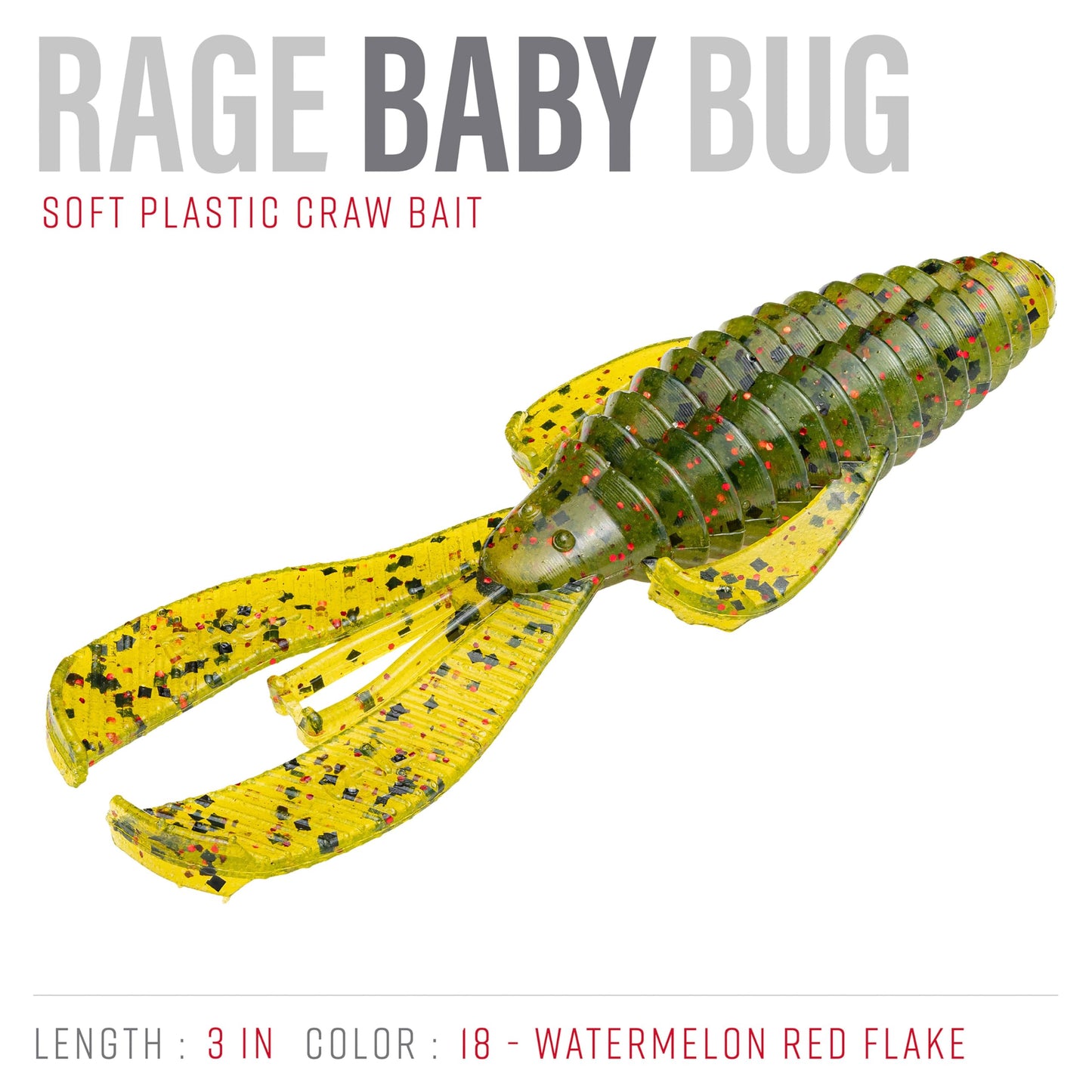 Strike King Rage Bug Fishing Lure, Soft Plastic Grub, Unique Design, Subtle Action