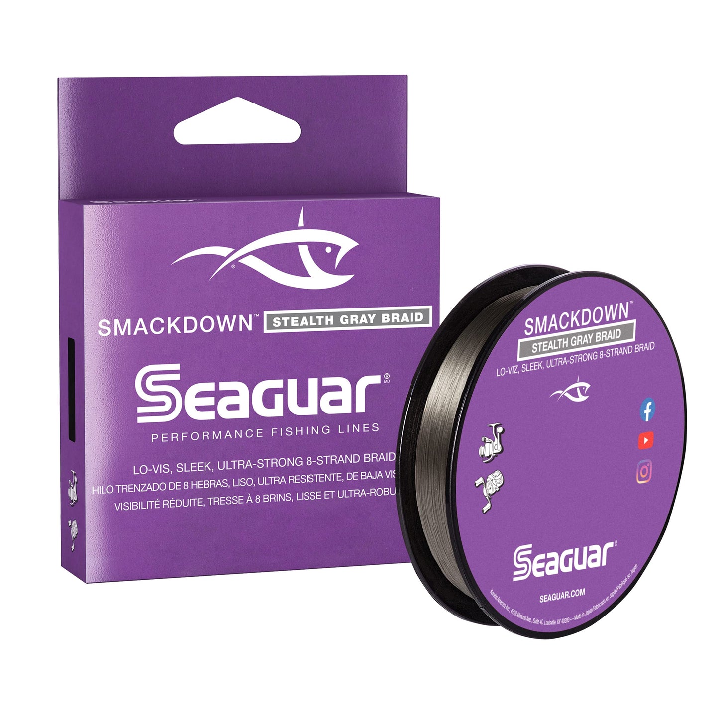 Seaguar Smackdown Low Visibility Braided Fishing Line, Stealth Gray, Multiple Sizes