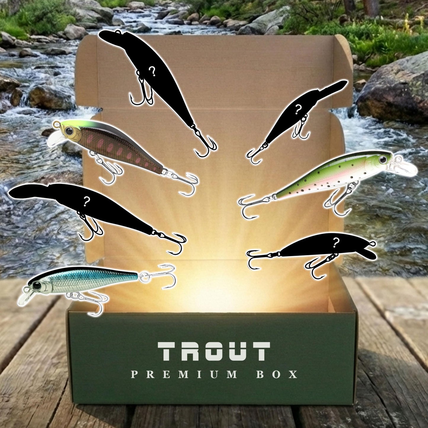 LUCKY CRAFT Premium Fishing Box, Pack of 7 Fishing Lures for Saltwater and Freshwater Fish Including | Bass | Trout | Pike | Musky | Walleye | Halibut | Striped Bass | Seabass |