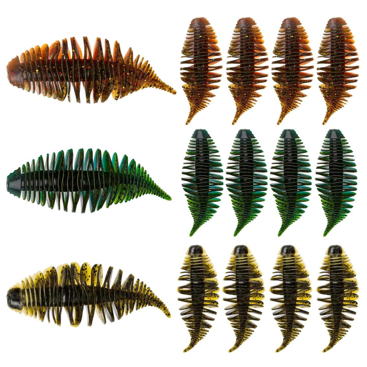 THKFISH Soft Swimbait 5/6 PCS or 15/18 PCS Soft Plastic Fishing Lures Bass Lures Swim Baits Lures for Bass Fishing Worms for Bass