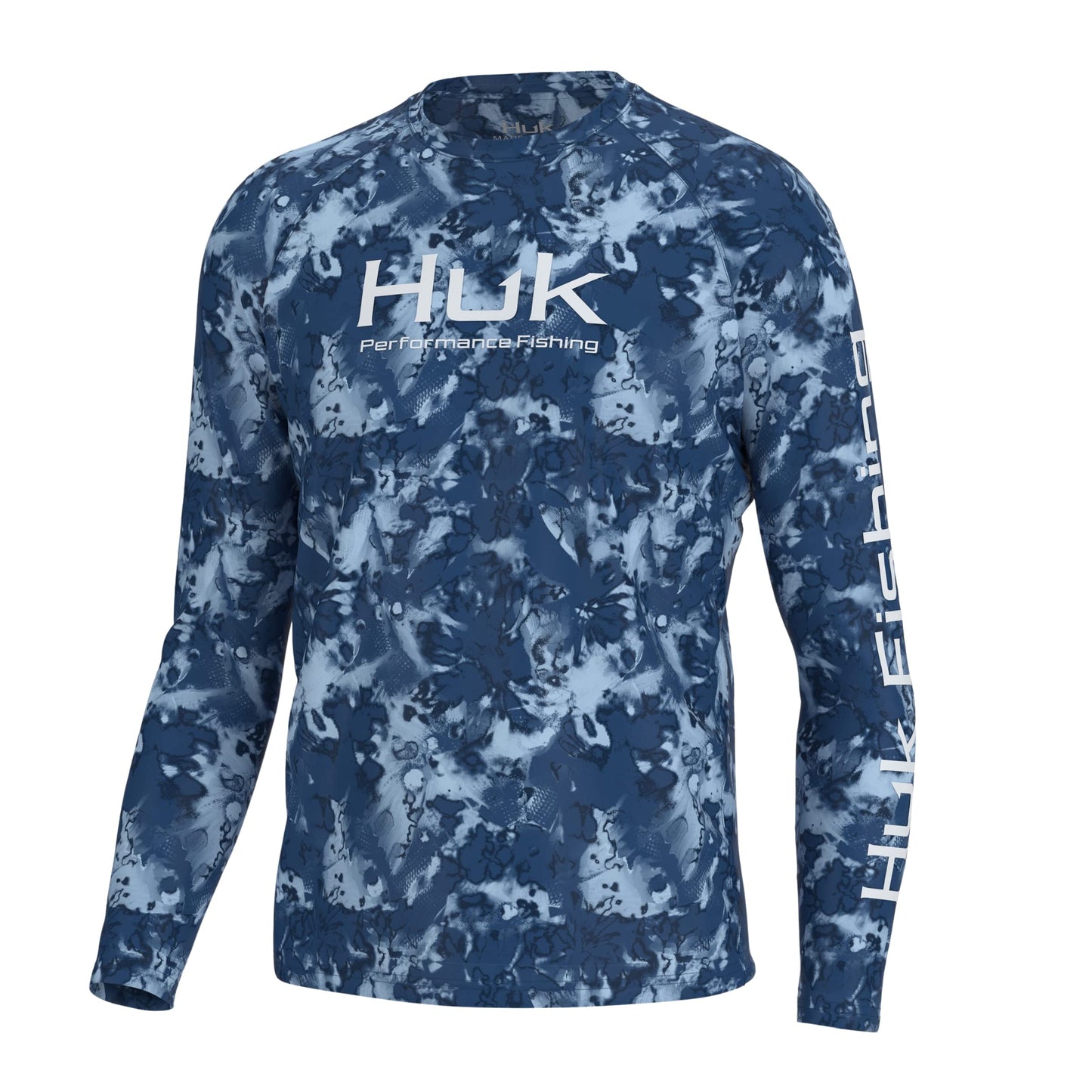 HUK Mens Pursuit Crew Long Sleeve Shirt, Sun Protecting Fishing Shirt