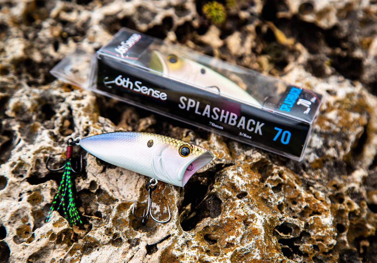 6th Sense – Silent SplashBack Popper – Topwater Popper – Bass Fishing – 70mm 3/8oz. or 90mm 3/4oz.