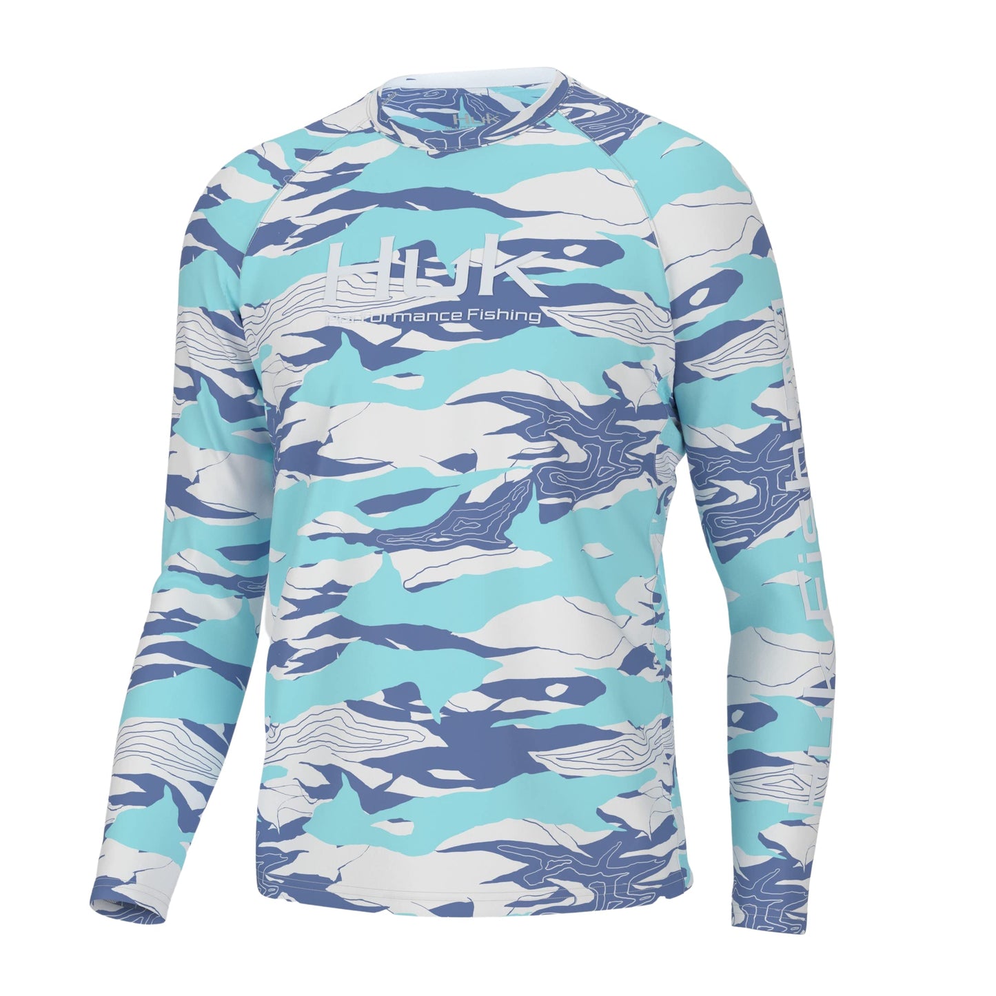 HUK Mens Pursuit Crew Long Sleeve Shirt, Sun Protecting Fishing Shirt