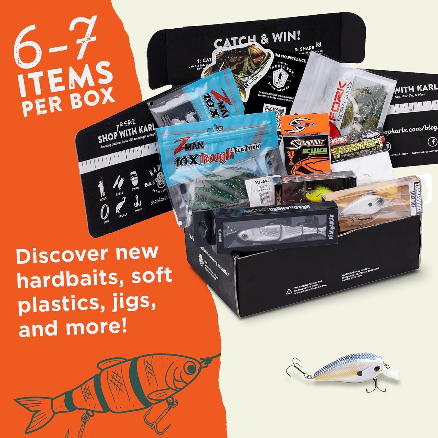 Catch Co Mystery Tackle Box PRO Bass Fishing Kit | Freshwater Largemouth and Smallmouth Bass Lures