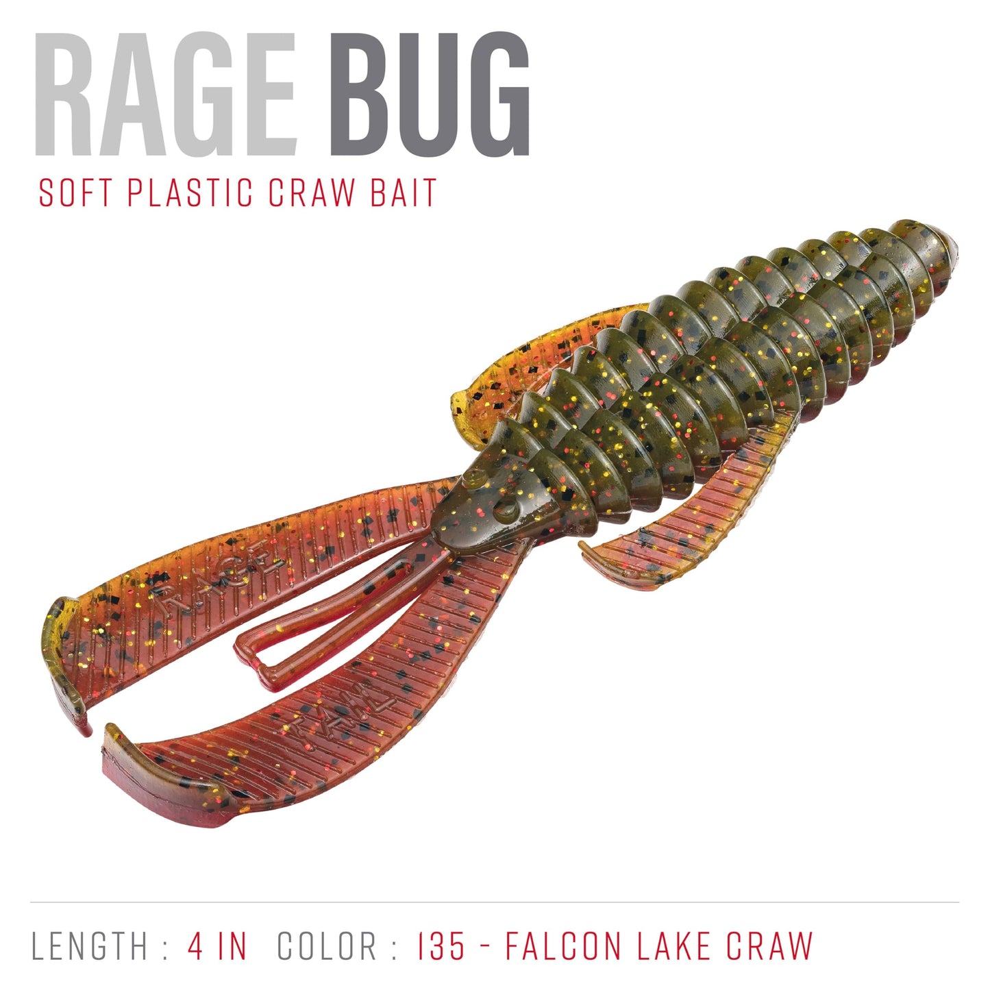 Strike King Rage Bug Fishing Lure, Soft Plastic Grub, Unique Design, Subtle Action