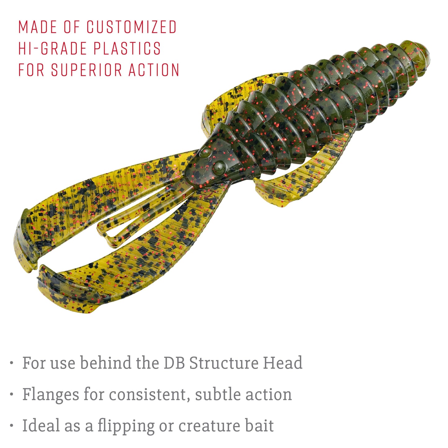 Strike King Rage Bug Fishing Lure, Soft Plastic Grub, Unique Design, Subtle Action