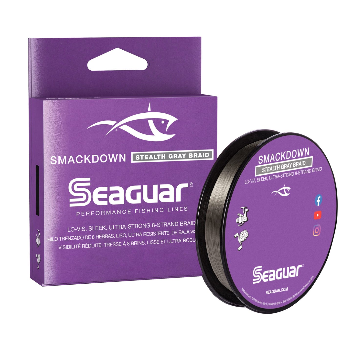 Seaguar Smackdown Low Visibility Braided Fishing Line, Stealth Gray, Multiple Sizes