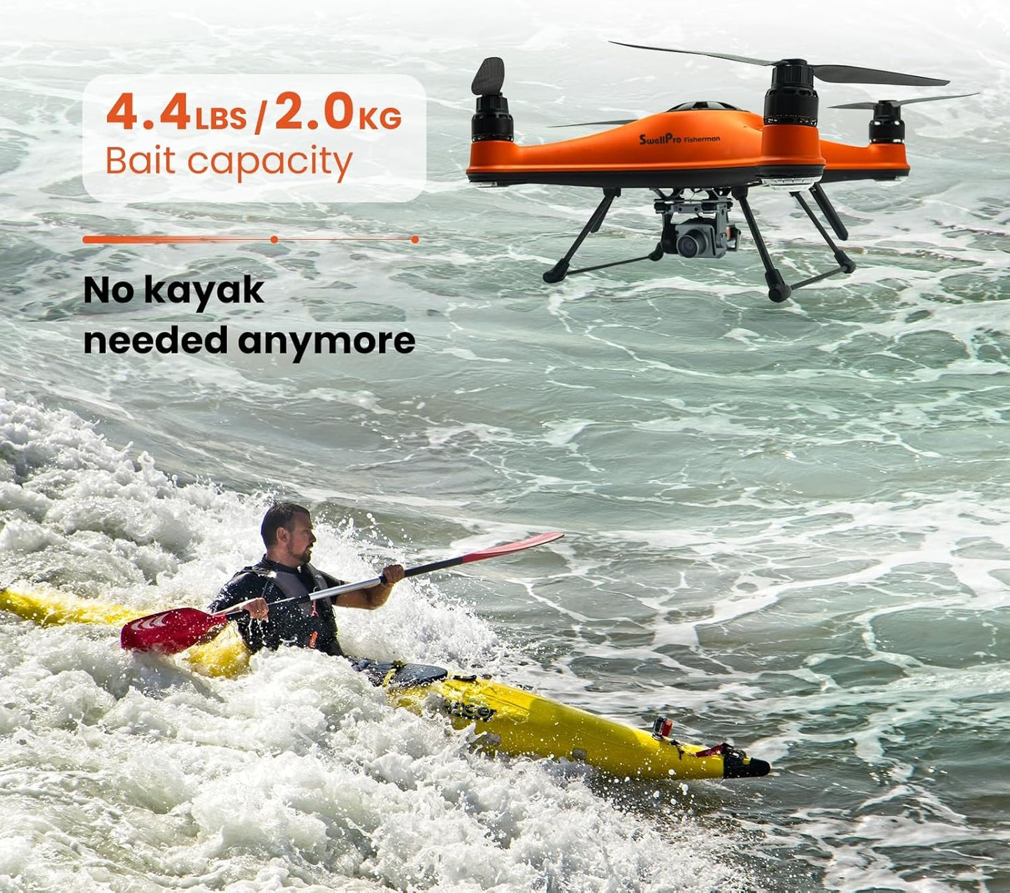 FD3 Fishing Drone with 4K Camera & 4.4LBS Payload Capacity, 1.3KM Casting Range, Auto Drop & Return, IP67 Waterproof Advanced Drone Set for Adults