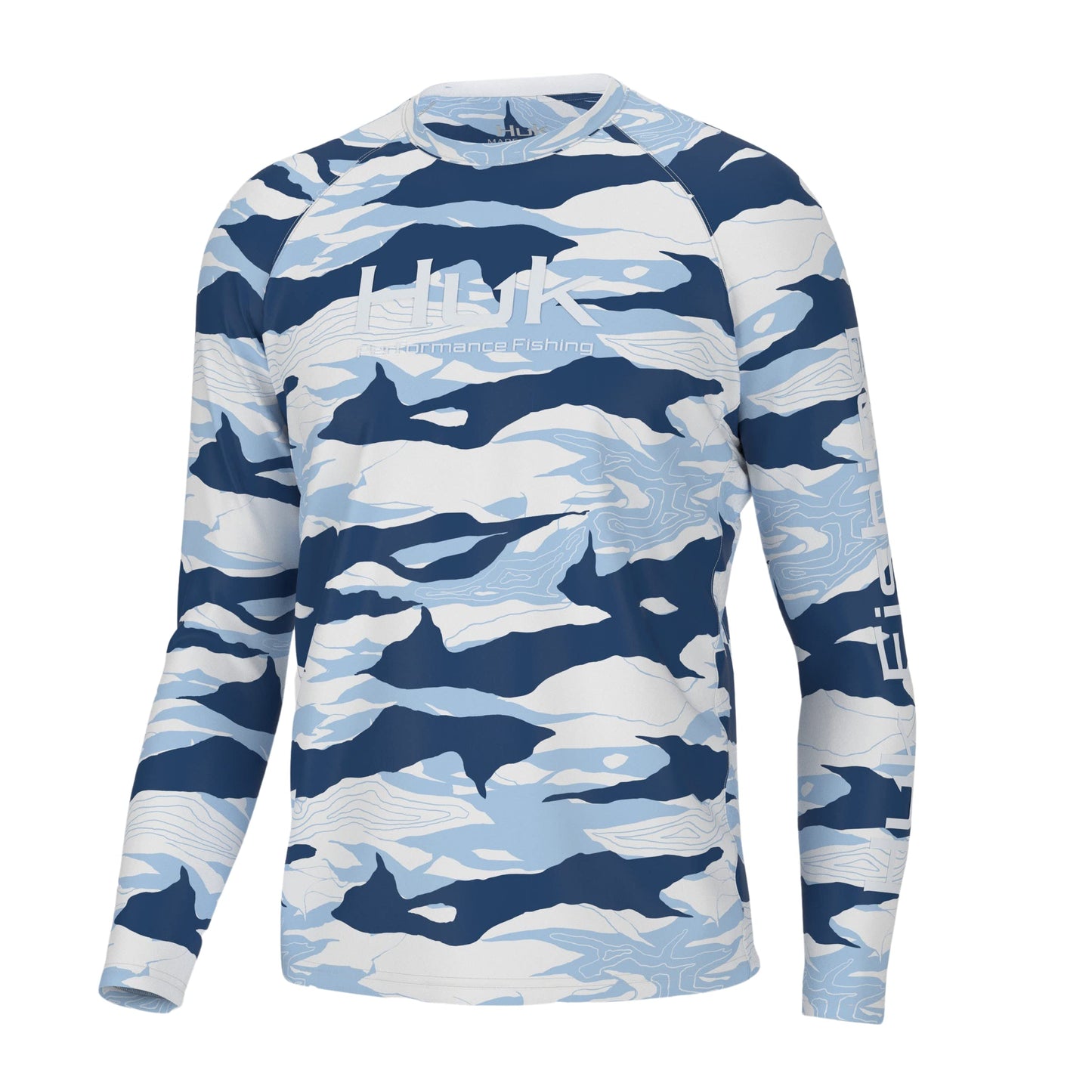 HUK Mens Pursuit Crew Long Sleeve Shirt, Sun Protecting Fishing Shirt