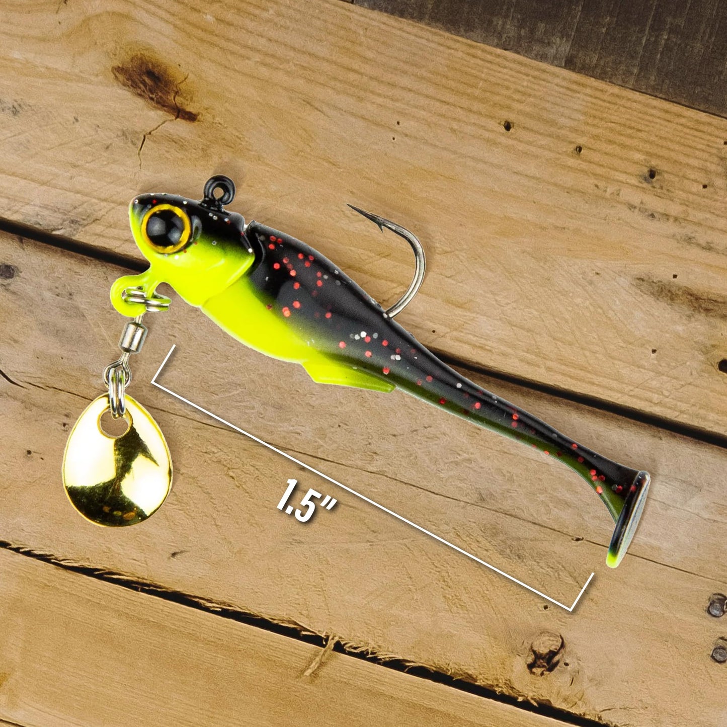 6th Sense – Pecos Underspin – Realistic Baitfish Imitator with 3D Eyes, Seamless Swimbait Integration, Premium Spinner, and Super Sharp Hook – Crappie Fishing Lure (5/pk)