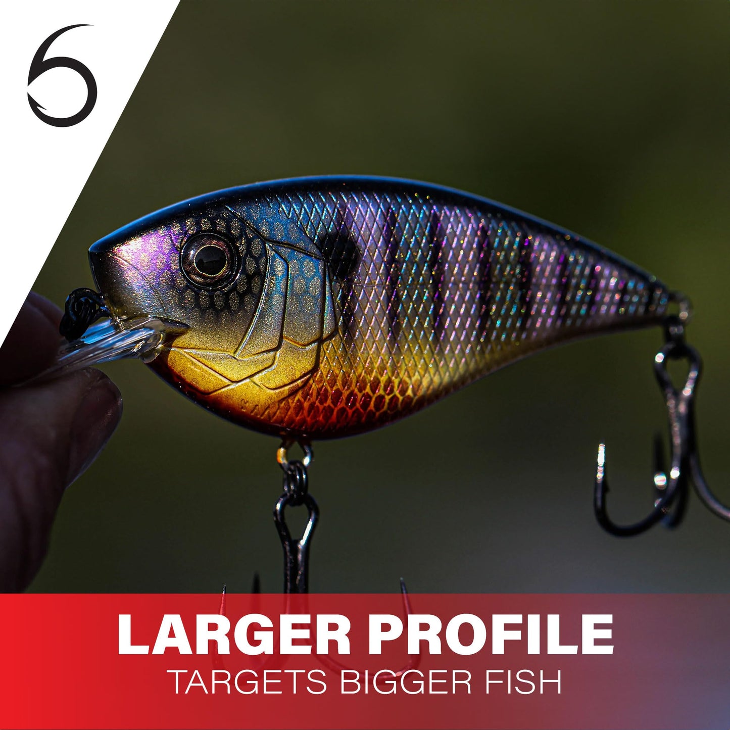 6th Sense – Crush Flat 75X – Flat-Sided Squarebill Crankbait – Bass Fishing – Dives Up to 5 ft – Hunting Action