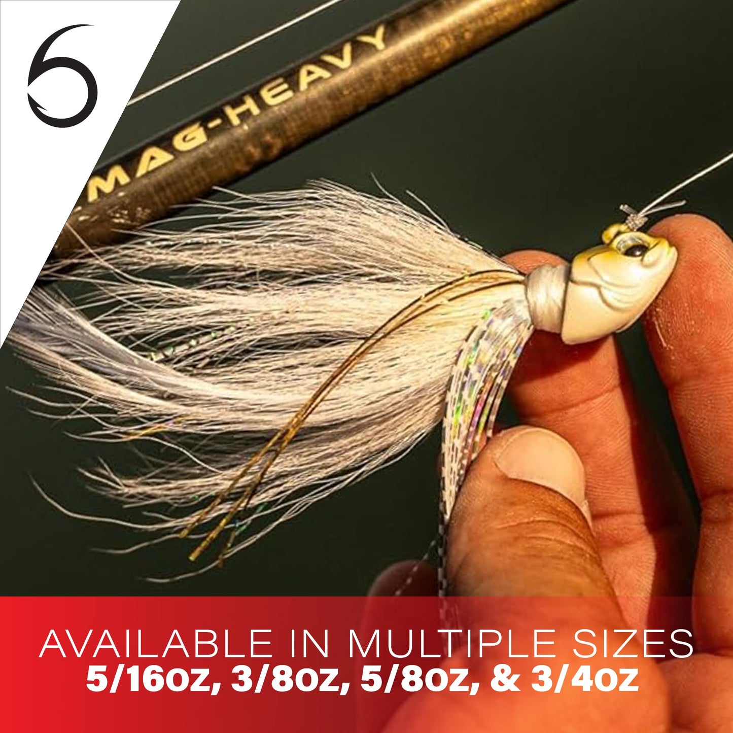 6th Sense – Flock Hair Jig – Hand-Tied Hair Jig – Bass Fishing – Designed with Josh Jones