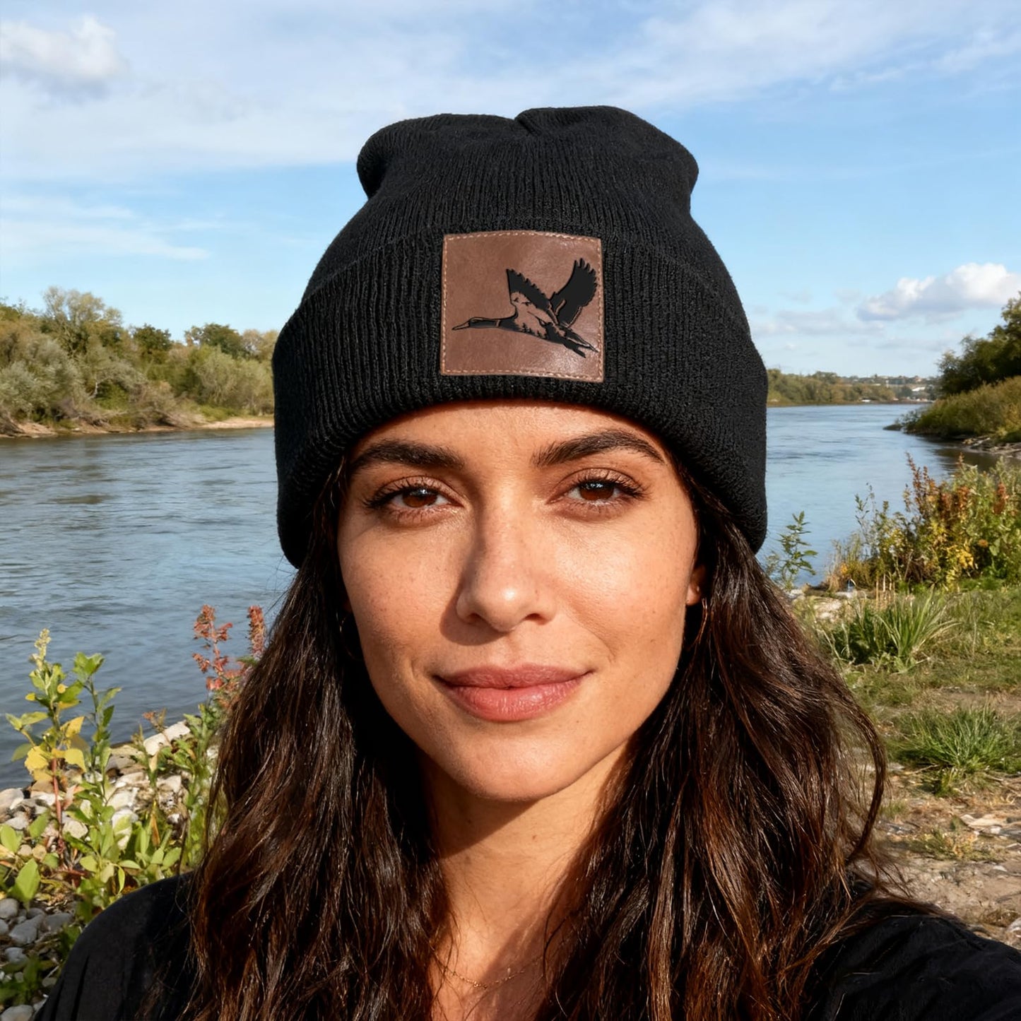 Leather Patch Trucker Hat-Adjustable Baseball Caps,Snap Back Trucker Cap Gift for Men Women Accessory