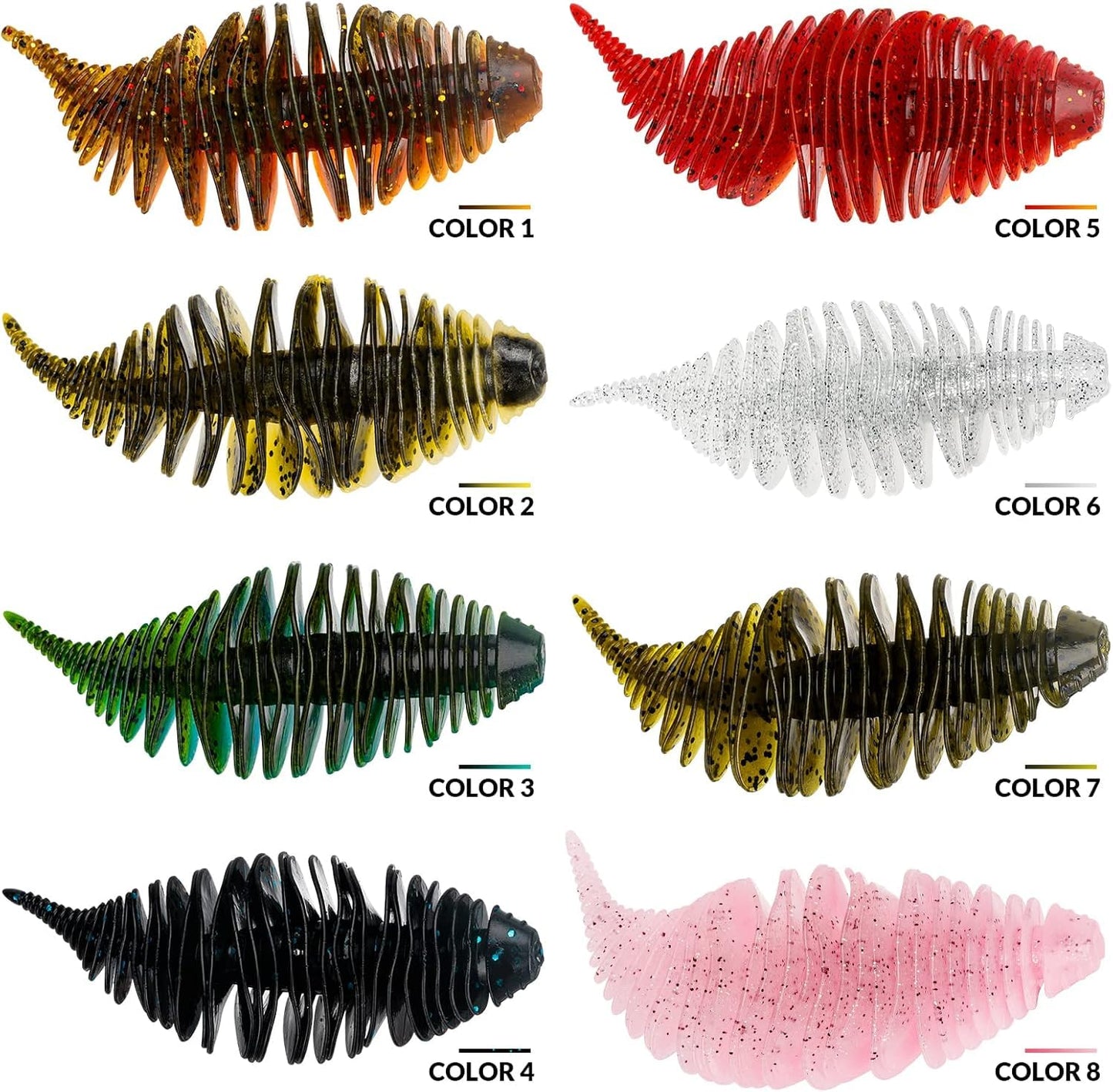 THKFISH Soft Swimbait 5/6 PCS or 15/18 PCS Soft Plastic Fishing Lures Bass Lures Swim Baits Lures for Bass Fishing Worms for Bass