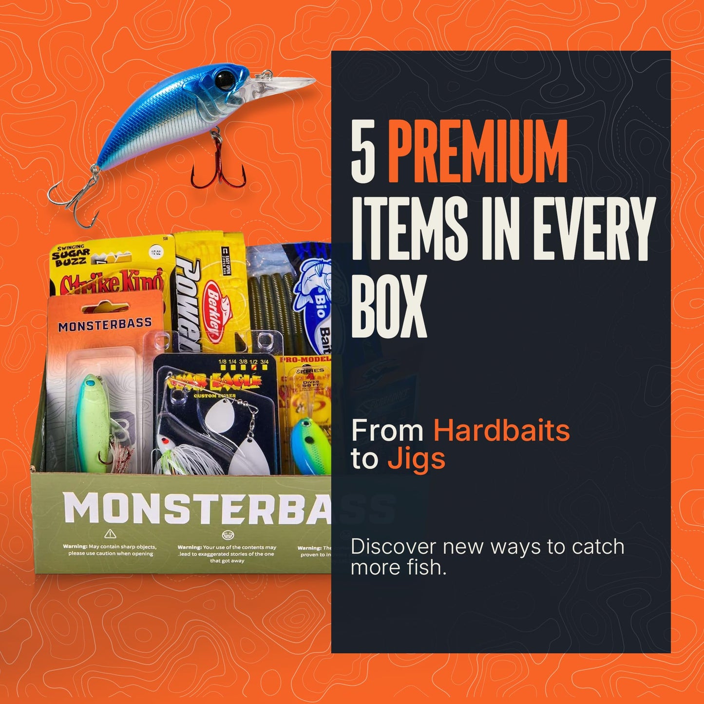 MONSTERBASS Fishing Mystery Box, Bass Fishing Kit - Best Lures Kit, Biggest & Best Tackle Mystery Box for Catching Smallmouth & Largemouth Bass