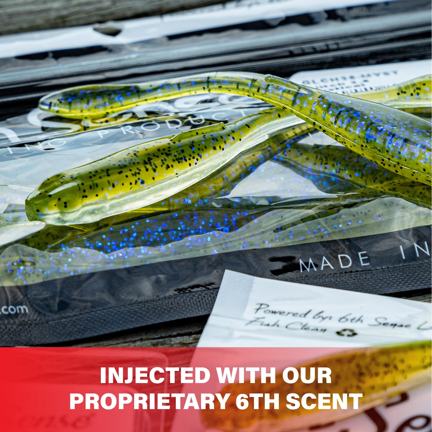 6th Sense Glitch – Soft Plastic Bass Lure, Flat Belly Design, Realistic Bait Fish Movement, Enhanced by Proprietary 6th Scent – 3.8 inch (10/pk) - Made in The USA