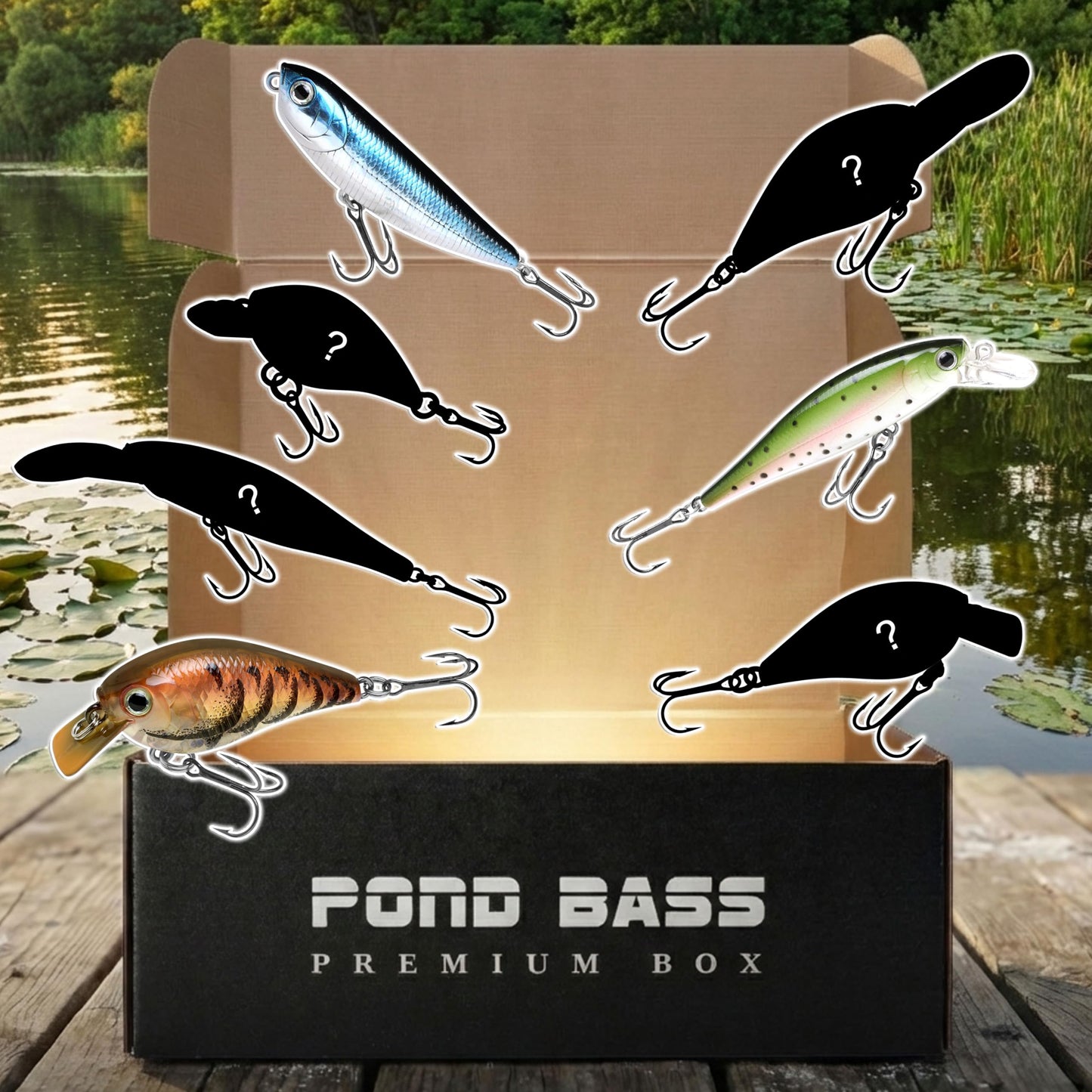 LUCKY CRAFT Premium Fishing Box, Pack of 7 Fishing Lures for Saltwater and Freshwater Fish Including | Bass | Trout | Pike | Musky | Walleye | Halibut | Striped Bass | Seabass |