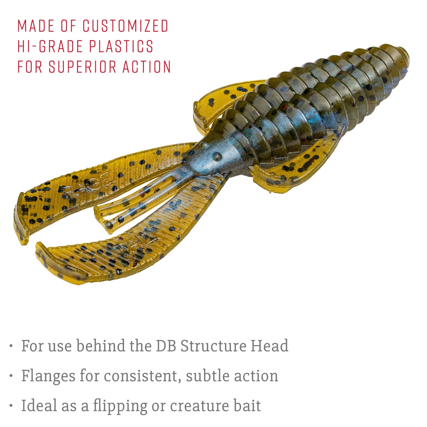 Strike King Rage Bug Fishing Lure, Soft Plastic Grub, Unique Design, Subtle Action