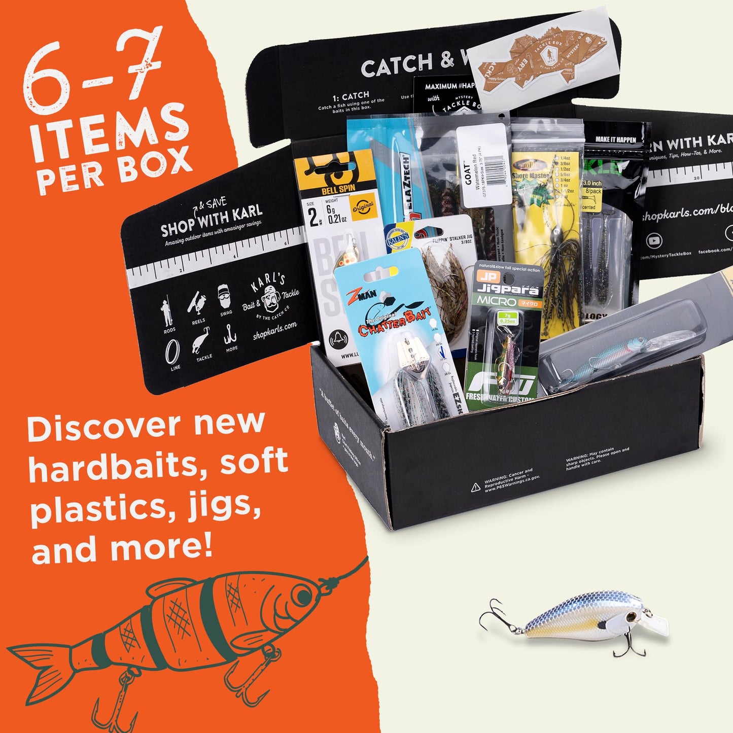 Catch Co Mystery Tackle Box Freshwater Catch All Fishing Kit | Bass | Trout | Crappie | Bluegill | Perch | Sunfish | Catfish |