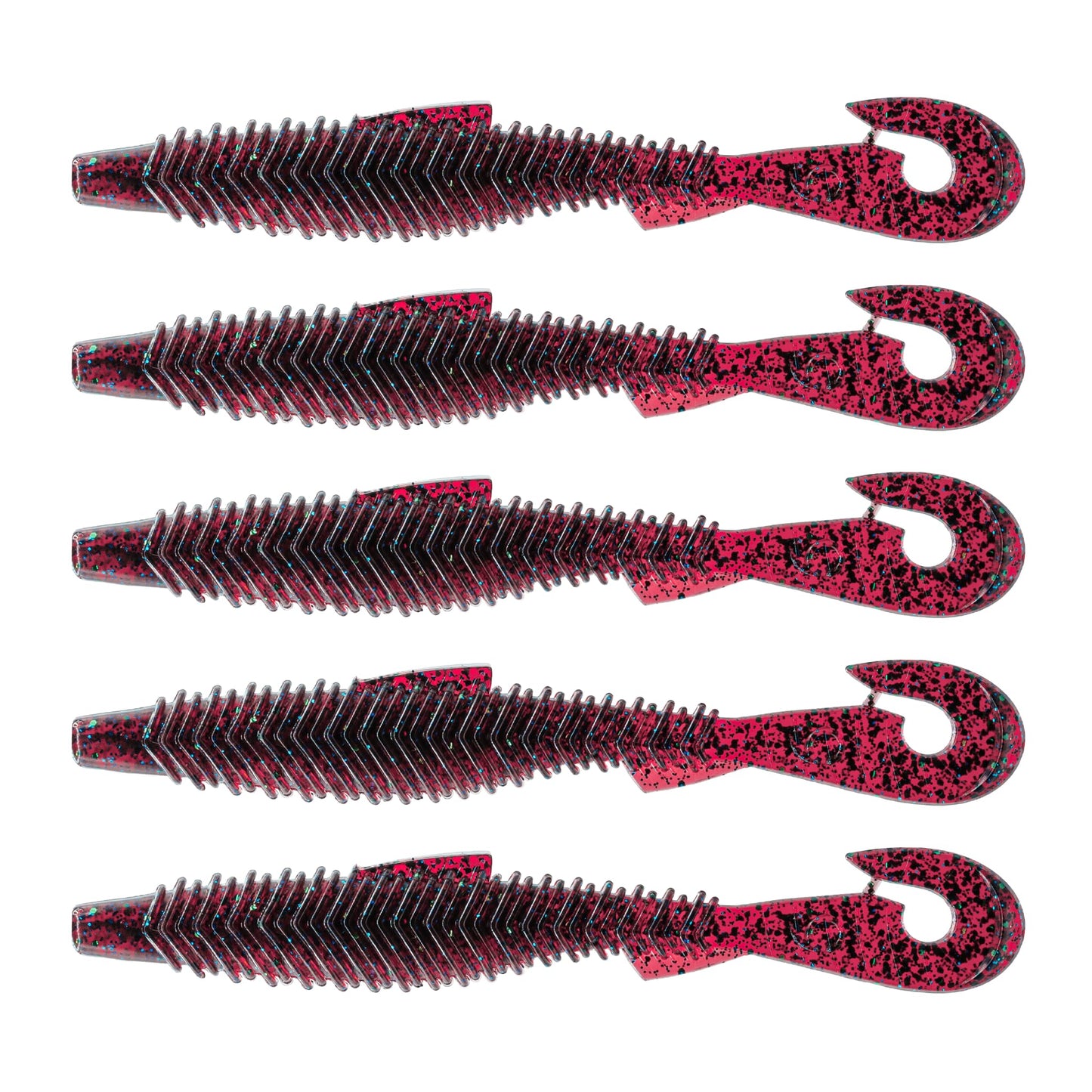 6th Sense – Judge 5.9 – Soft Plastic Swimbait Worm – Bass Fishing – Ribbed Body Thump Tail (5 per Pack)