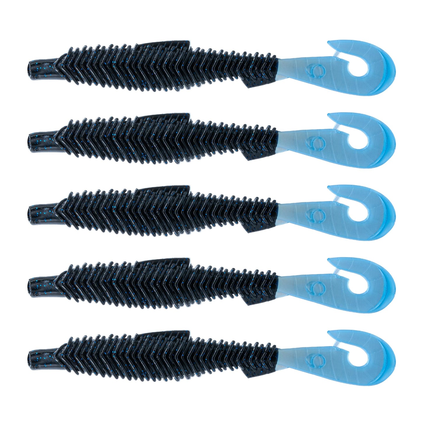 6th Sense – Judge 5.9 – Soft Plastic Swimbait Worm – Bass Fishing – Ribbed Body Thump Tail (5 per Pack)