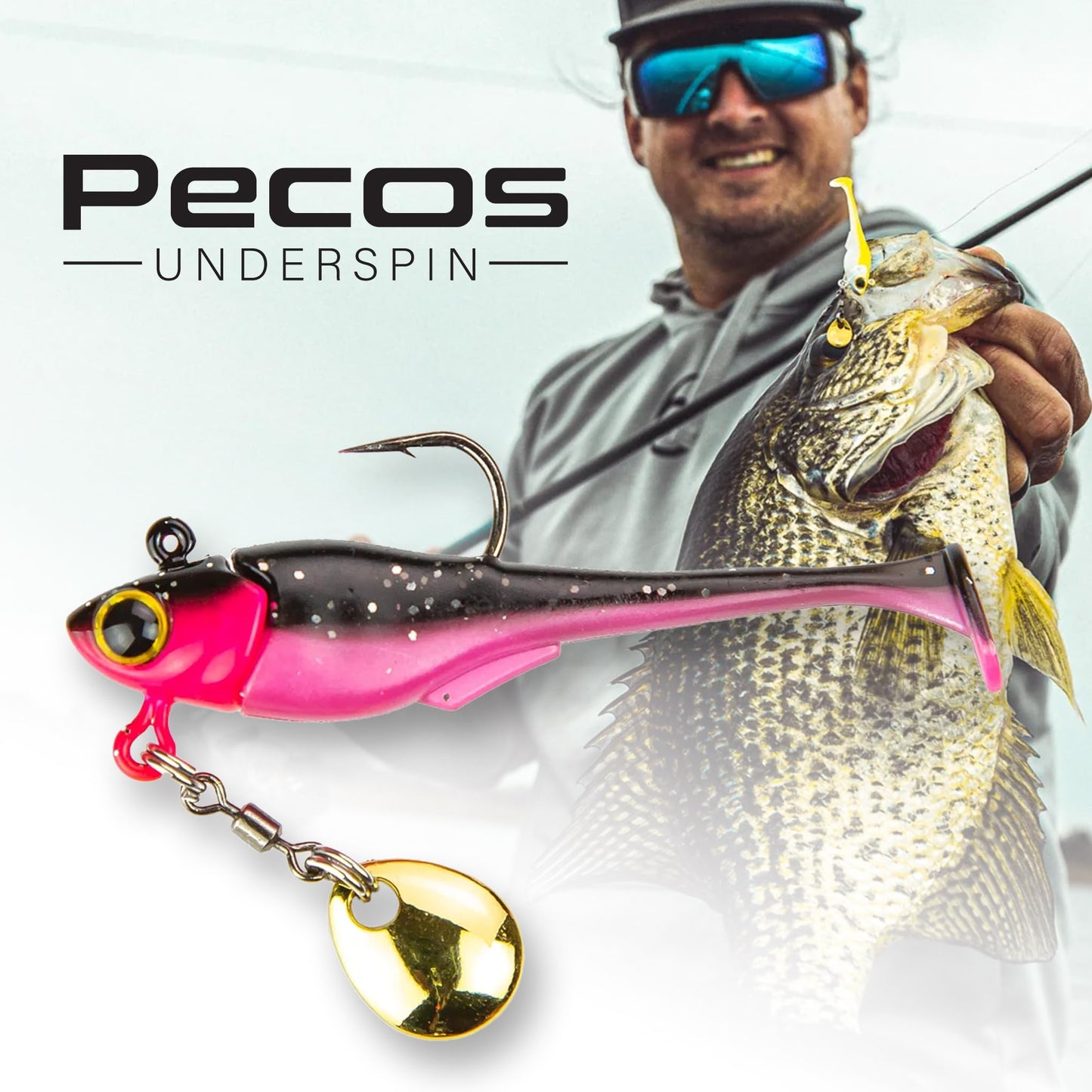 6th Sense – Pecos Underspin – Realistic Baitfish Imitator with 3D Eyes, Seamless Swimbait Integration, Premium Spinner, and Super Sharp Hook – Crappie Fishing Lure (5/pk)