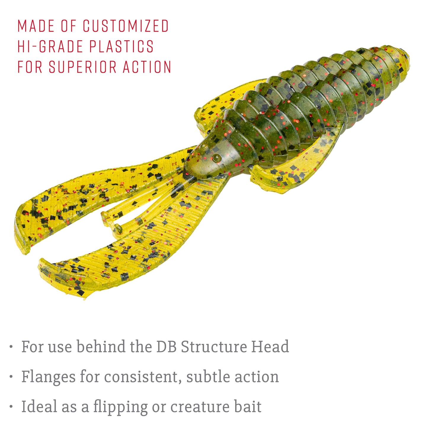 Strike King Rage Bug Fishing Lure, Soft Plastic Grub, Unique Design, Subtle Action