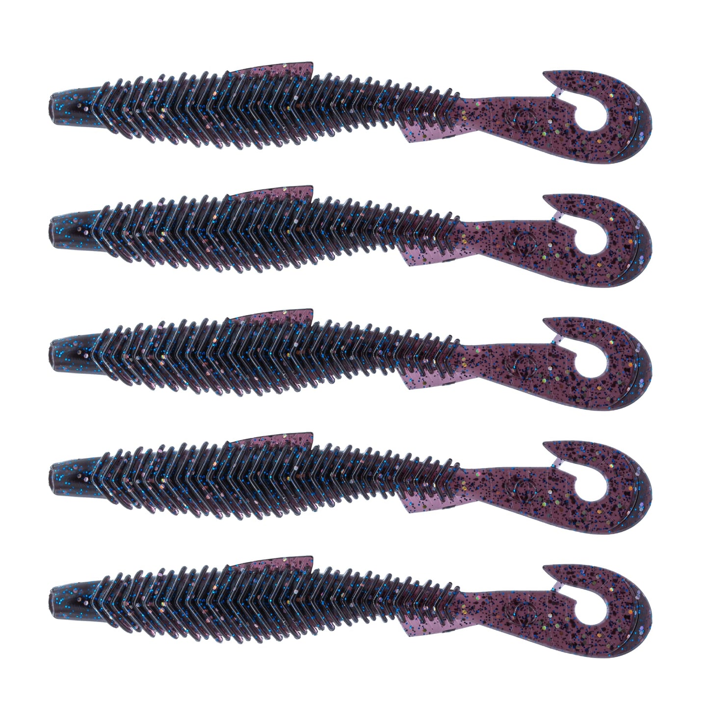6th Sense – Judge 5.9 – Soft Plastic Swimbait Worm – Bass Fishing – Ribbed Body Thump Tail (5 per Pack)