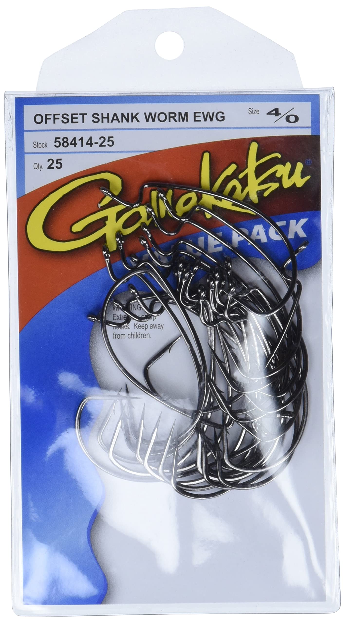 Gamakatsu 25 Pack EWG Offset Worm Hook