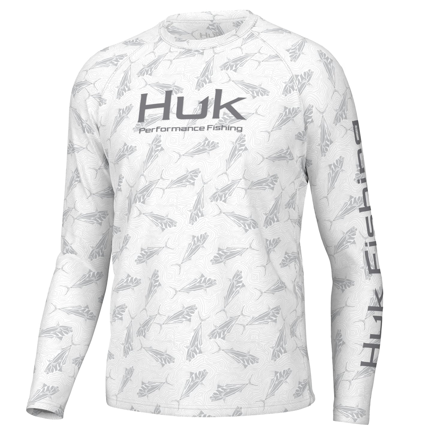 HUK Mens Pursuit Crew Long Sleeve Shirt, Sun Protecting Fishing Shirt