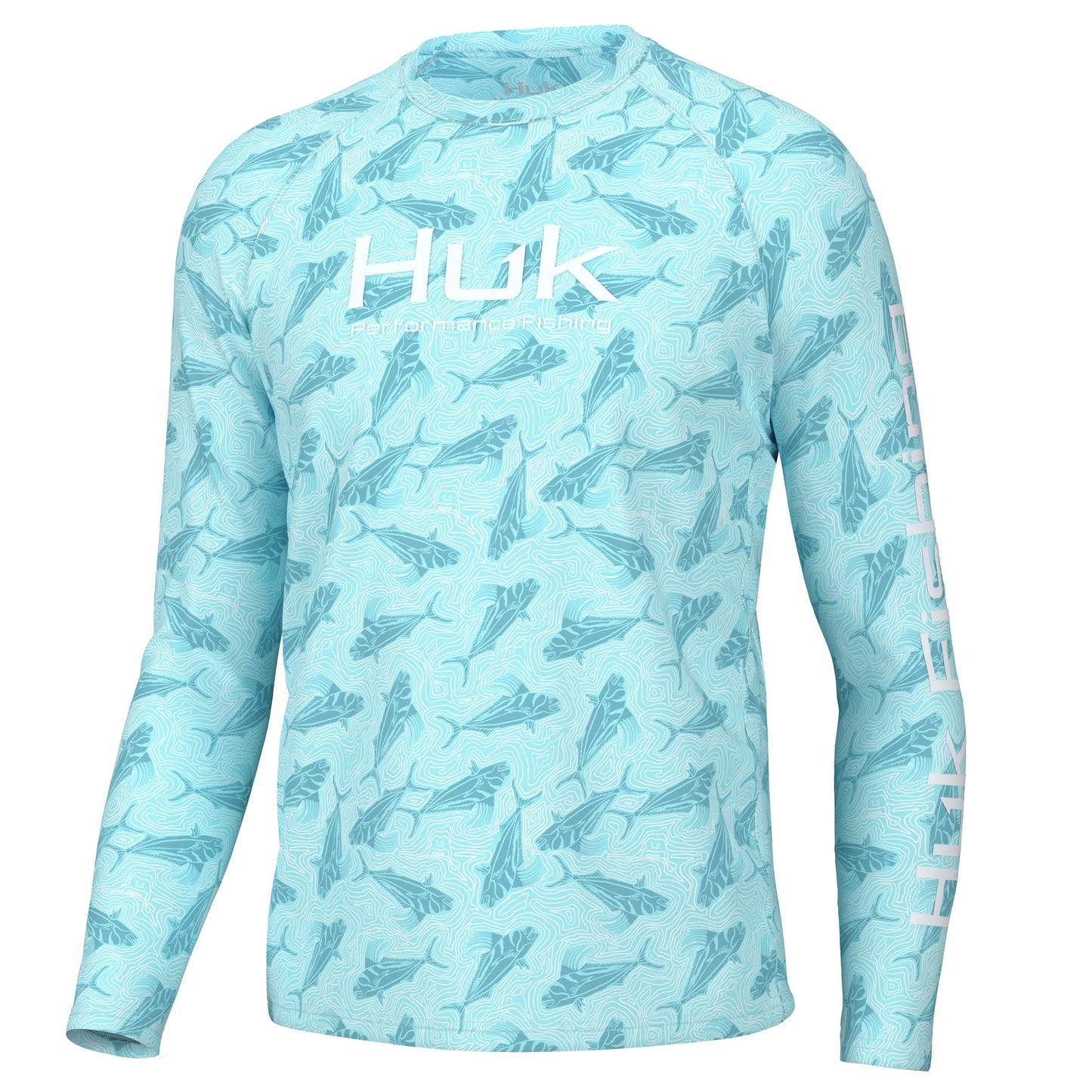 HUK Mens Pursuit Crew Long Sleeve Shirt, Sun Protecting Fishing Shirt