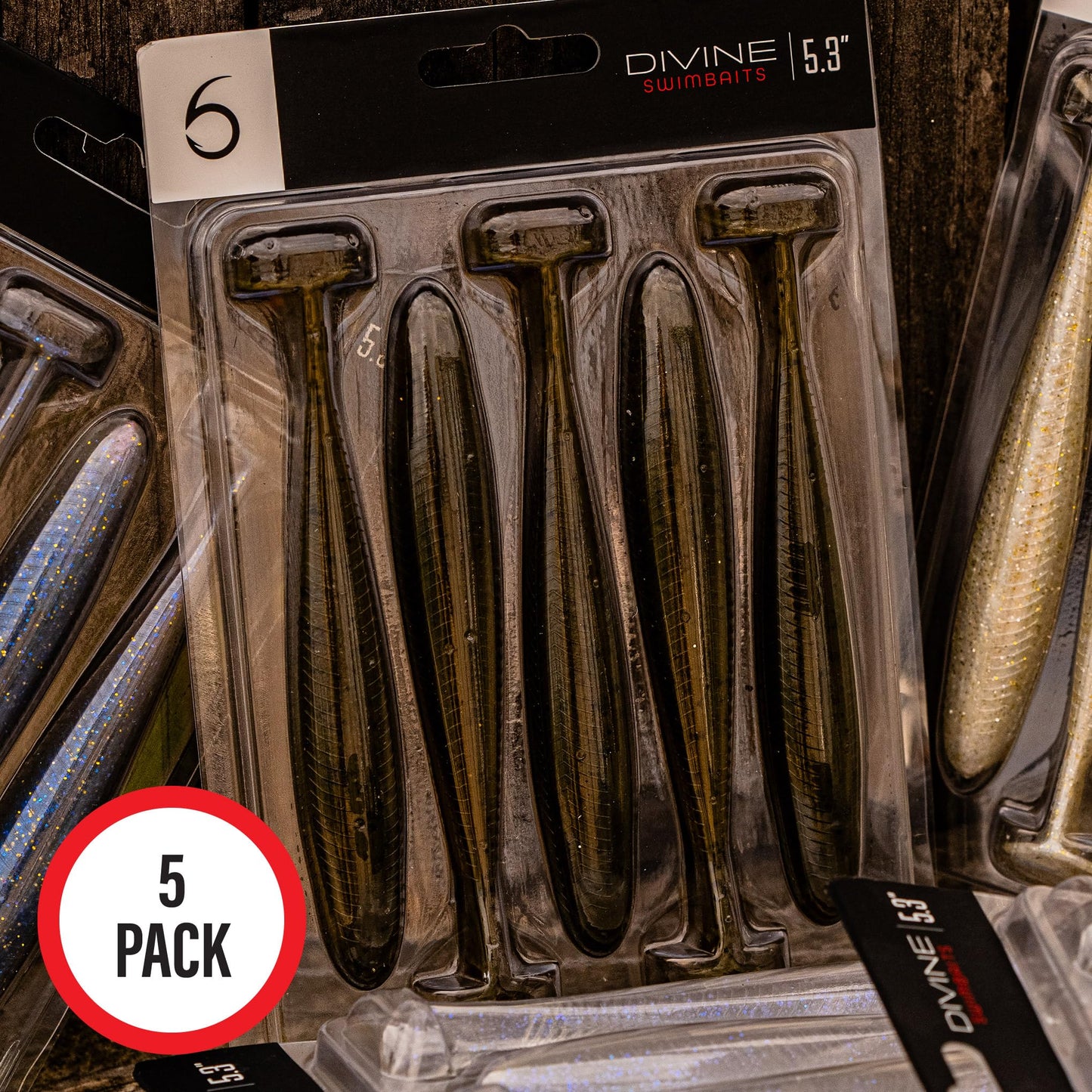 6th Sense – Divine Swimbait Series – Soft Paddle Tail Swimbait – Bass Fishing – 2.7"/3.2"/3.8"/4.4"/5.3" Sizes